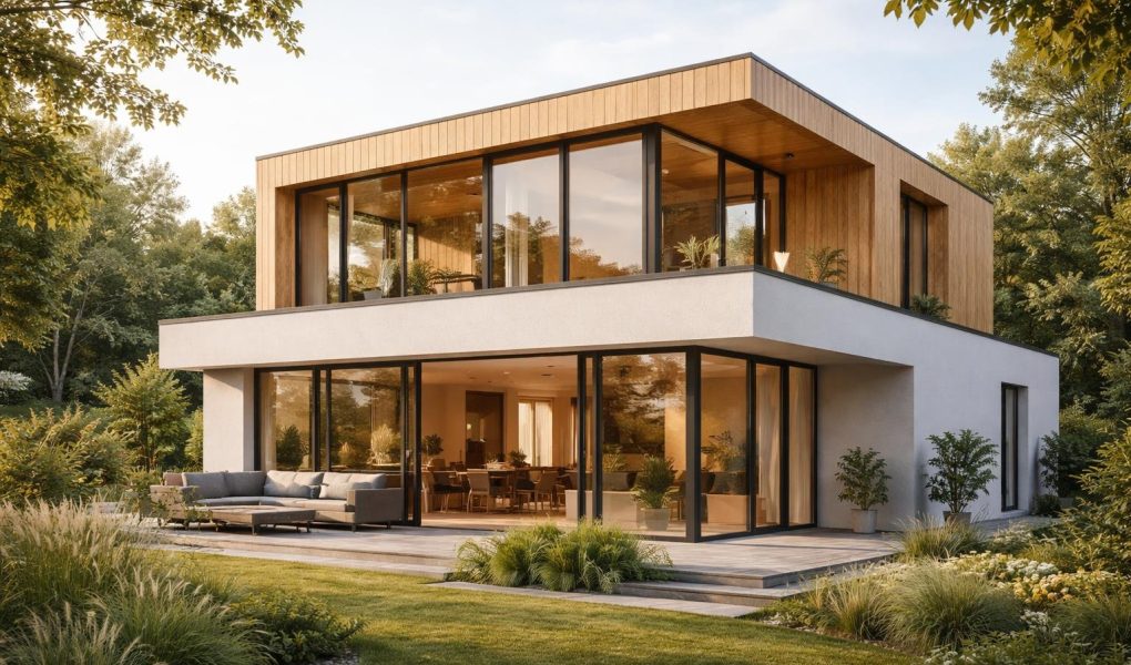 maison-moderne-bois-jardin-fenetres
