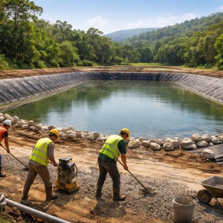 bassin-construction-ouvriers-verdure-collines