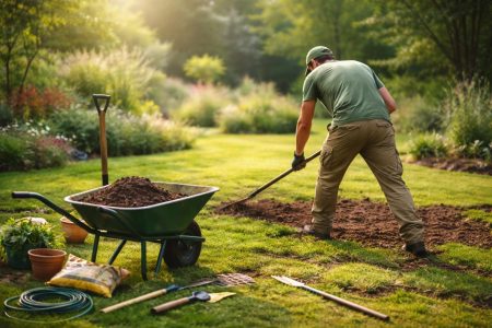 jardinier-pelouse-reamenagement-outils-brouette