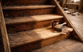 escalier-bois-renove-outils-bricolage