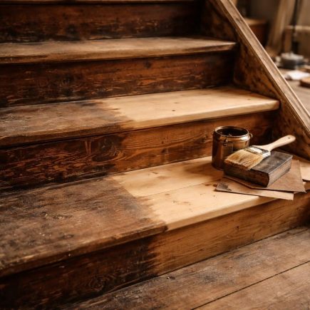 escalier-bois-renove-outils-bricolage