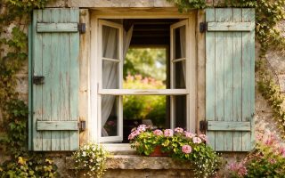 fenetre-bois-volets-colores-jardin