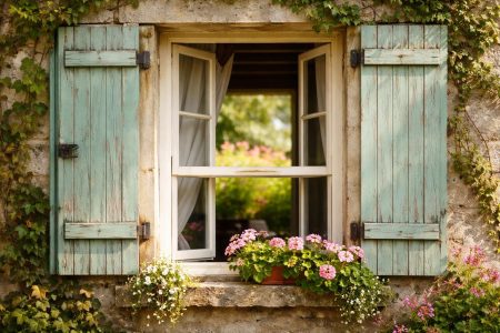 fenetre-bois-volets-colores-jardin