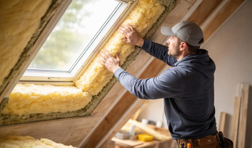 personne-poser-isolant-velux-lumiere